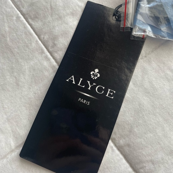 NWT Alyce Paris 60043 Gold Beaded Halter Chiffon Maxi Dress 6 Navy Prom Neutral - Picture 5 of 11